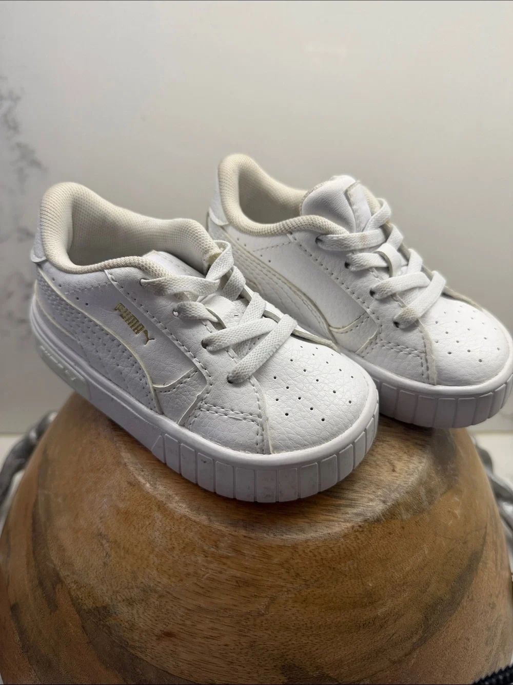 Puma Kids White Low-Top Lace-Up Sneakers